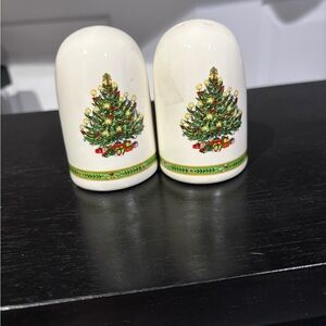 Holiday Christmas Tree Salt and Pepper Shakers